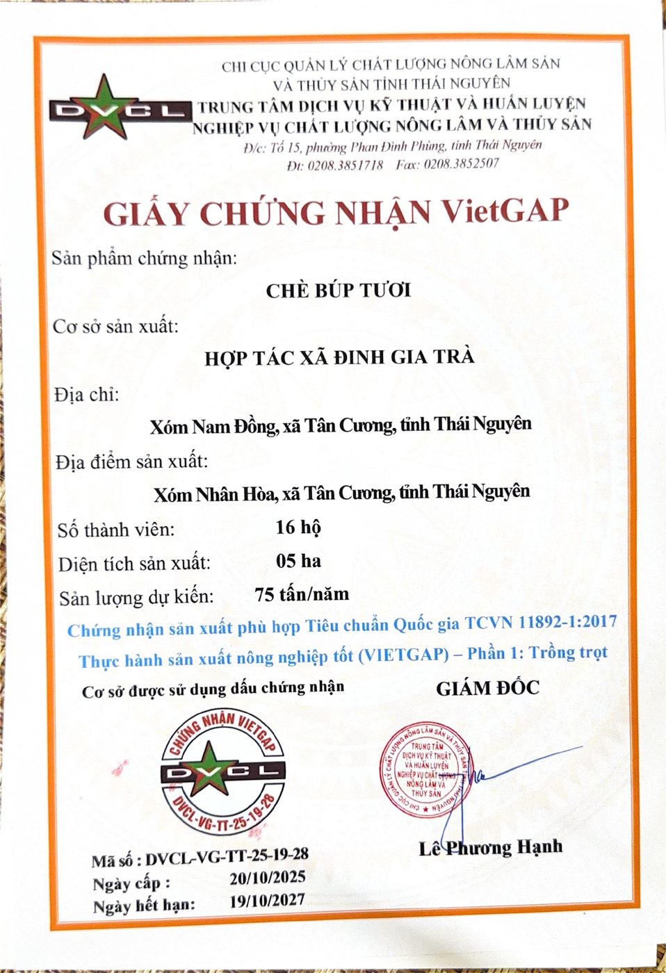 Chứng nhận VietGAP